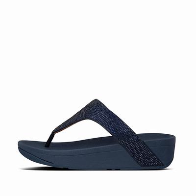 Fitflop Women's LOTTIE Shimmercrystal Toe-Post Sandals - Navy, CD4910576